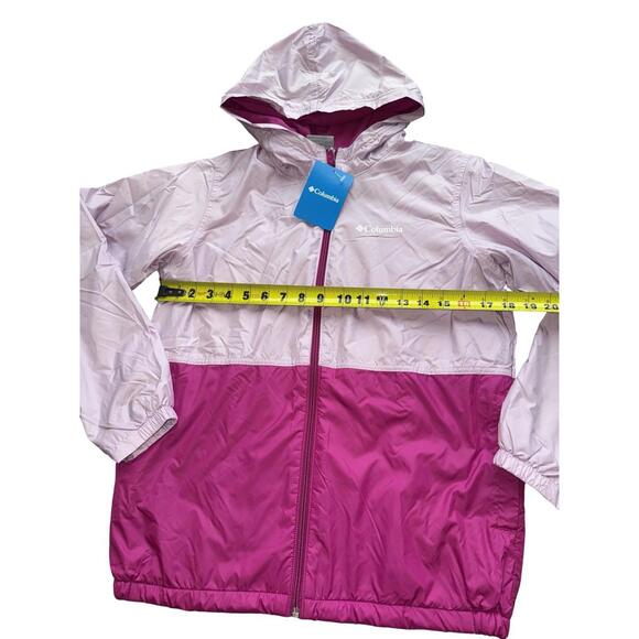 Columbia Jacket Youth Girls Large Pink Casual Outdoor Rain Zip Up - Picture 3 of 4